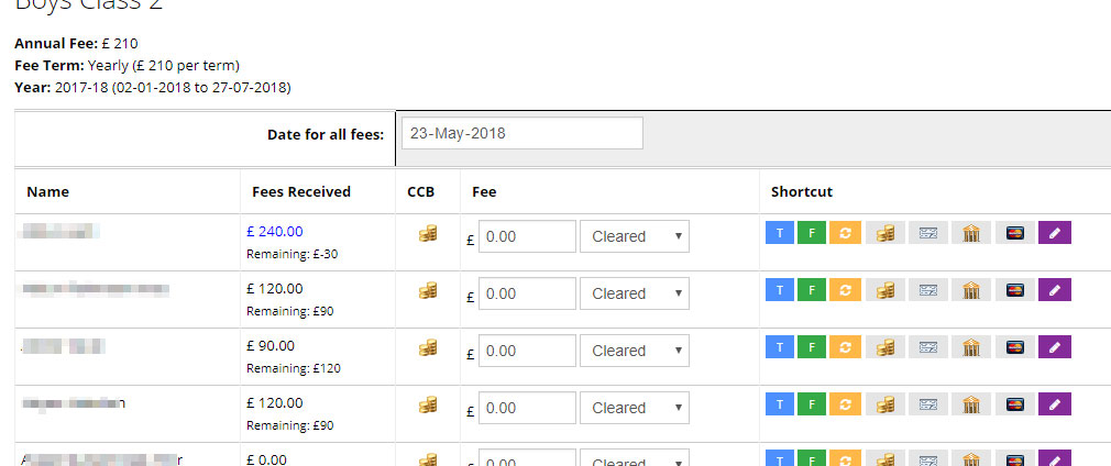 Class Fees