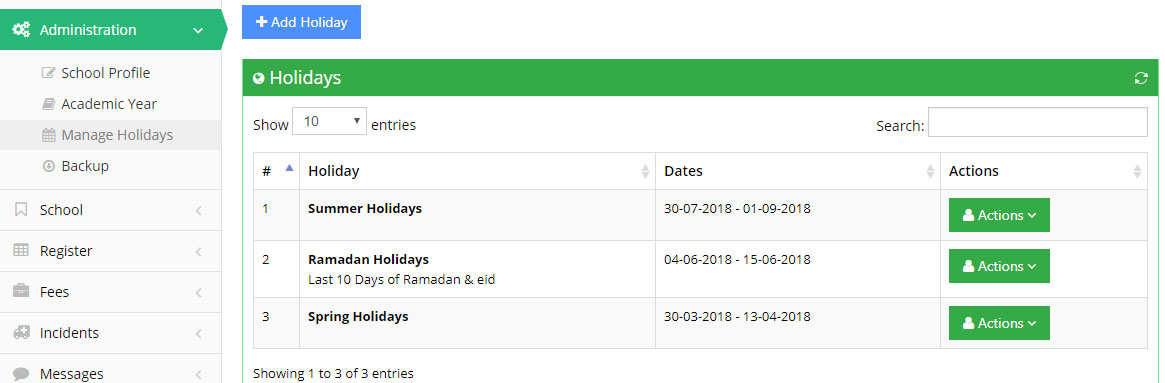 Holidays